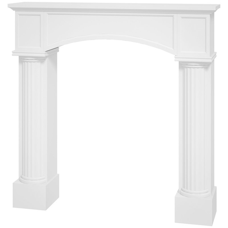 Modern Fireplace Mantel, Freestanding Fireplace Surround For Electric Fireplaces, 43.3 W X 39.8 H, White from Decor 4 The Home