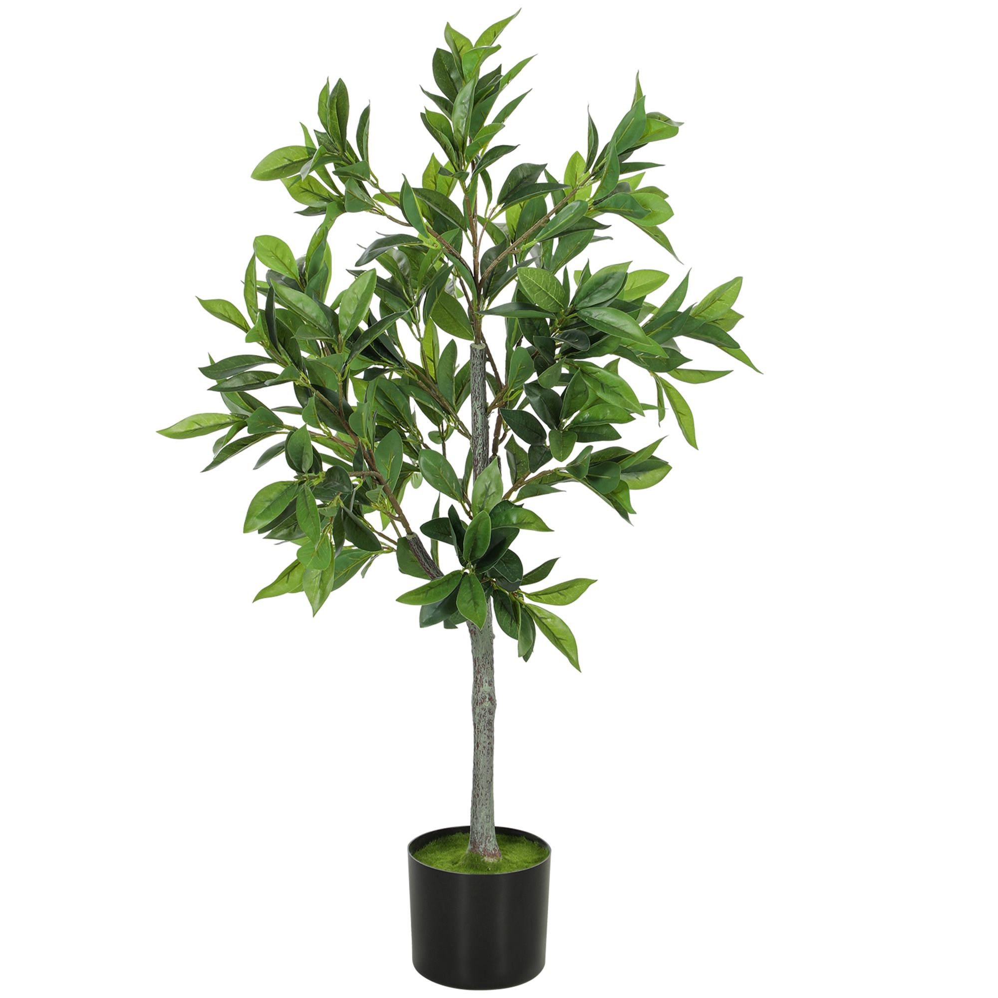 Potted Fake Plant, Lifelike Laurel Artificial Tree with 345 PEVA Leaves for Home Decor, Green from Decor 4 The Home
